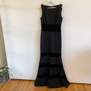 Vince Camuto Evening Gown. Black velvet elements